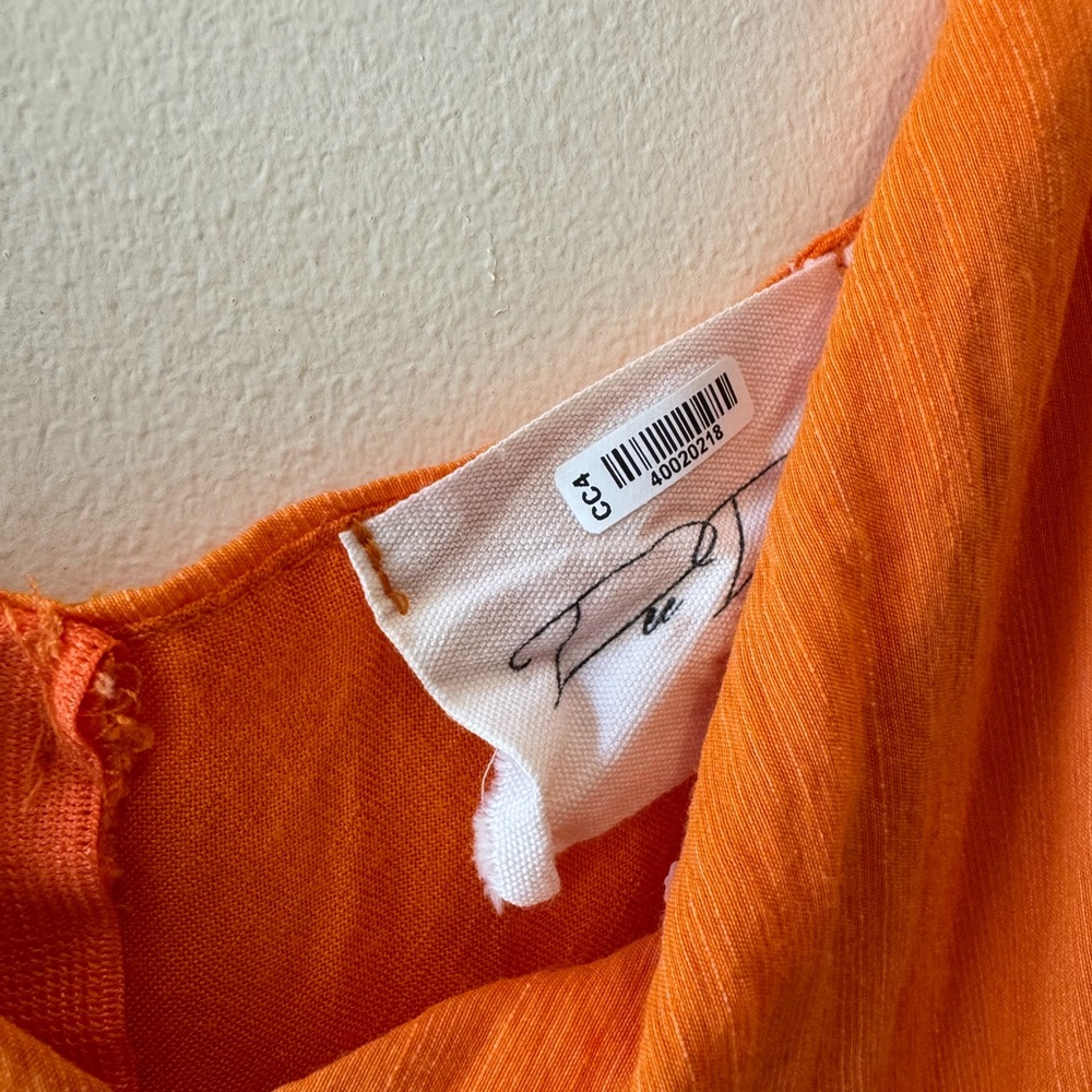 DeDe Orange Sleeveless Ruffle Dress - Picture 2 of 4